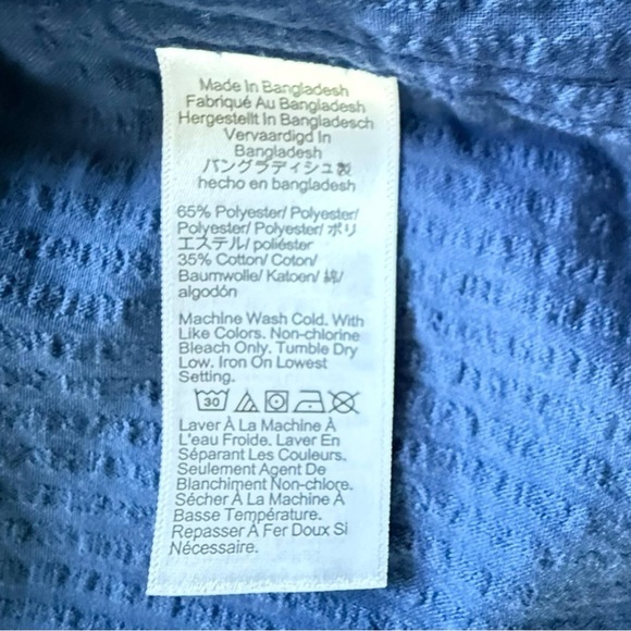 J.Crew Shirt Men Short Sleeve Blue Polka Dot Size L Button-Up NWT - Picture 8 of 11